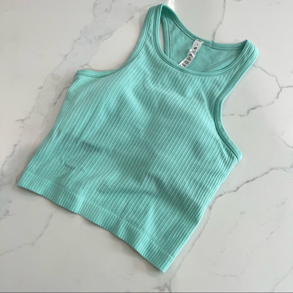 Lululemon Ebb to Street Cropped Racerback Tank Wild Mint 4